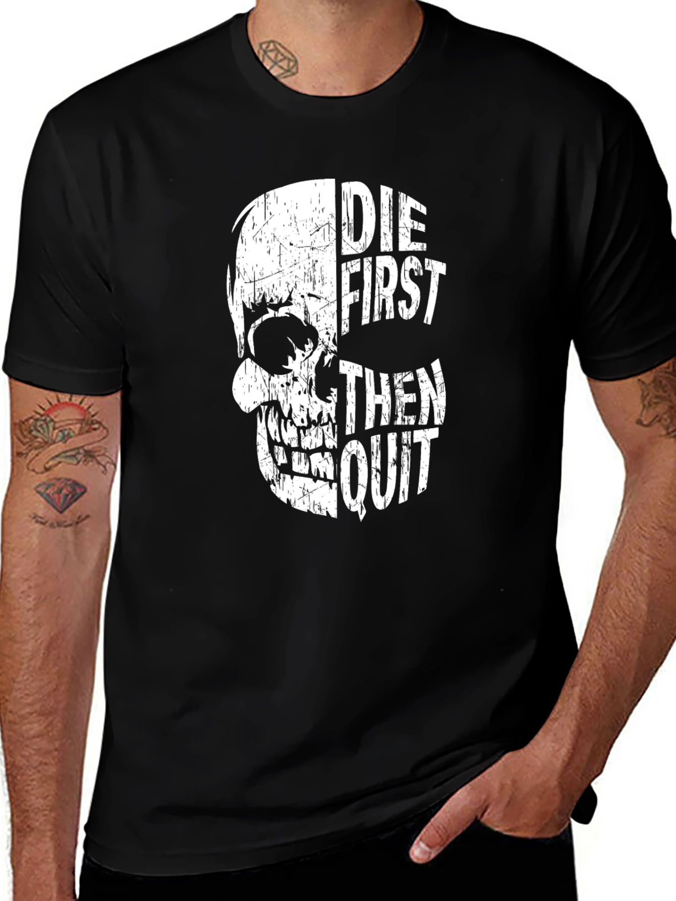 Die First Then Quit Skull Graphic T-Shirt