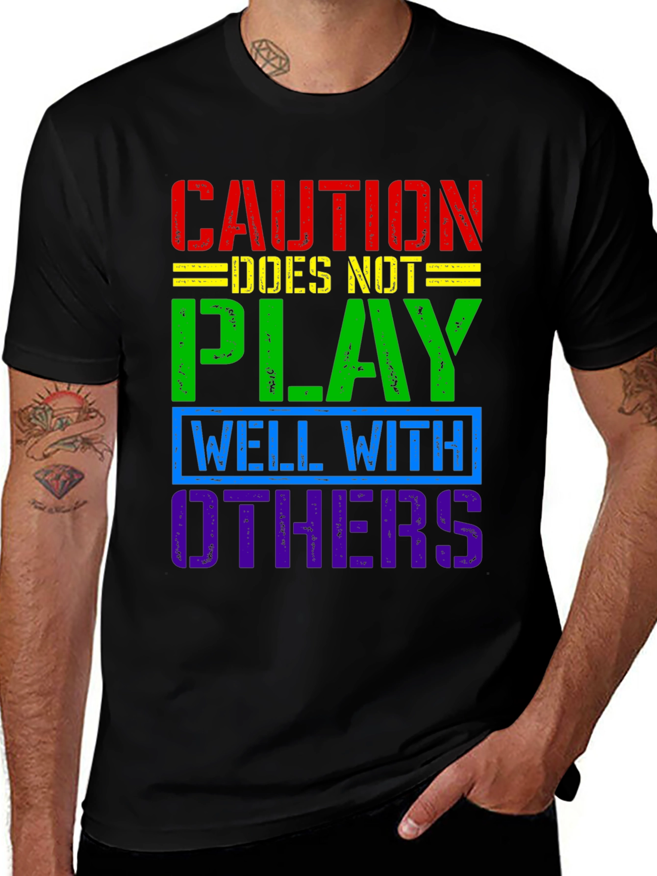 Caution Doesnt Play Well With Others T-Shirt