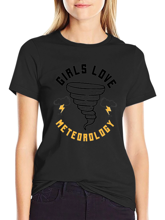 Girls Love Meteorology T-Shirt - Tornado Design