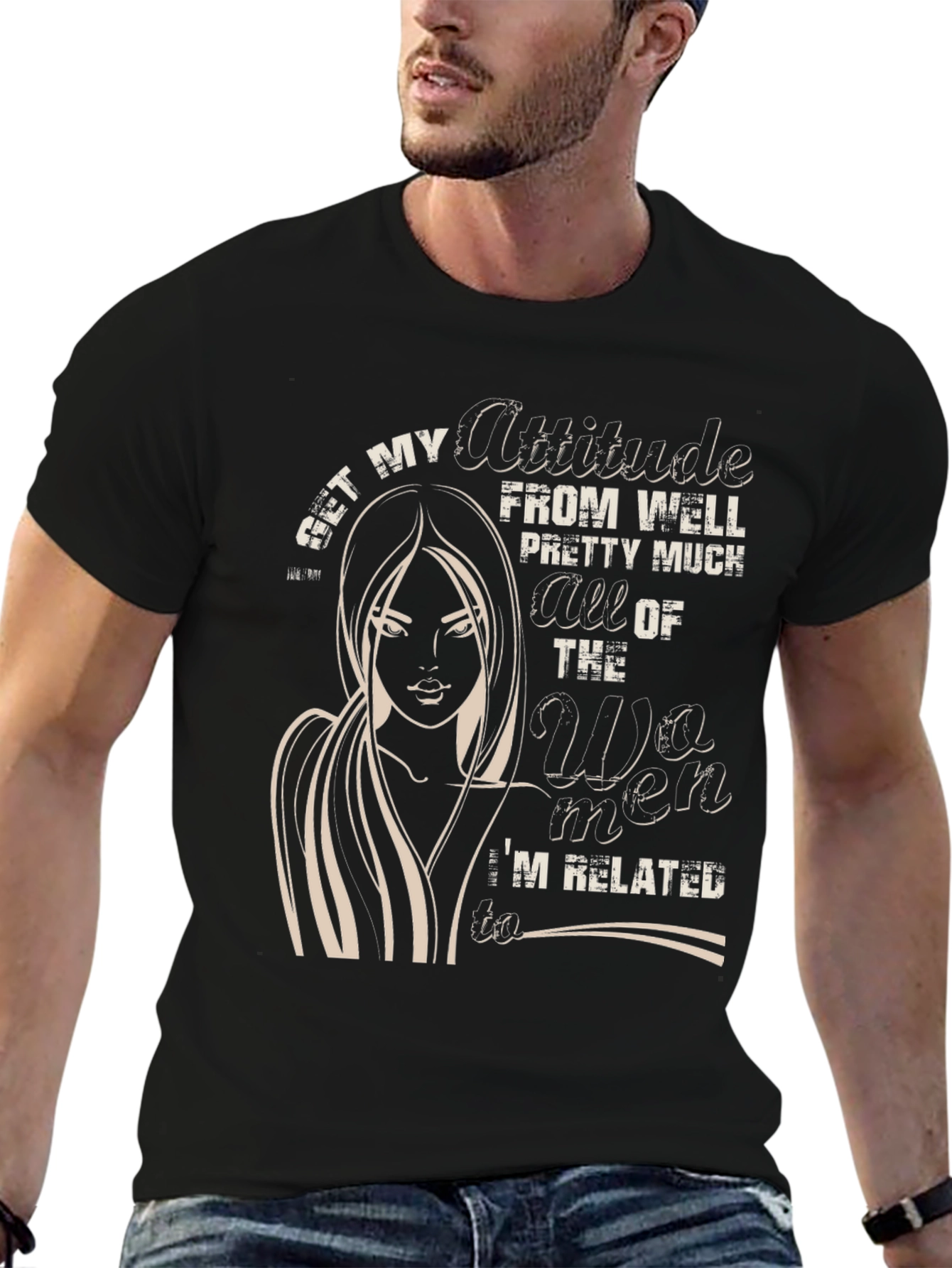 Attitude Womens Graphic Tee - Black