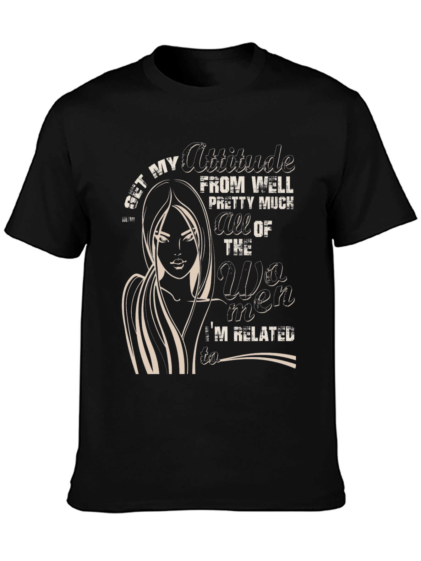 Attitude Womens Graphic Tee - Black
