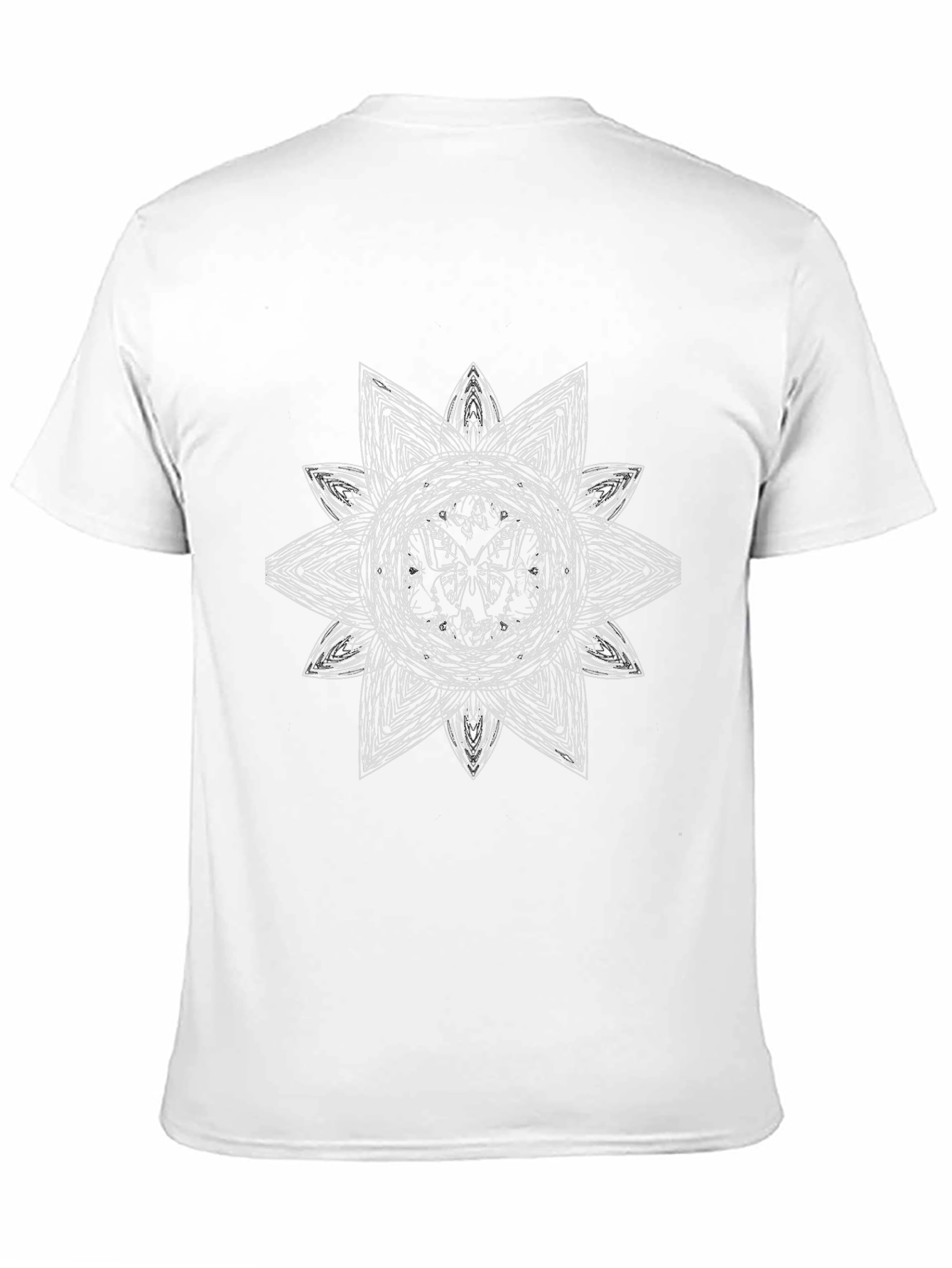 Abstract Floral Mandala Graphic Tee - Black