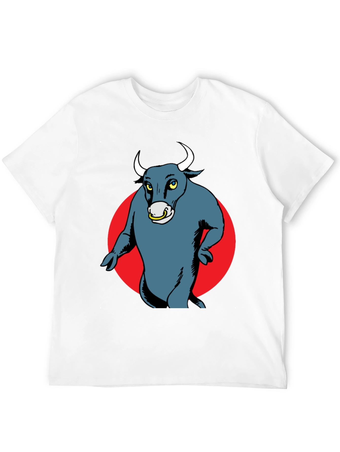 Bull Graphic Tee - Mens Black Cotton T-Shirt