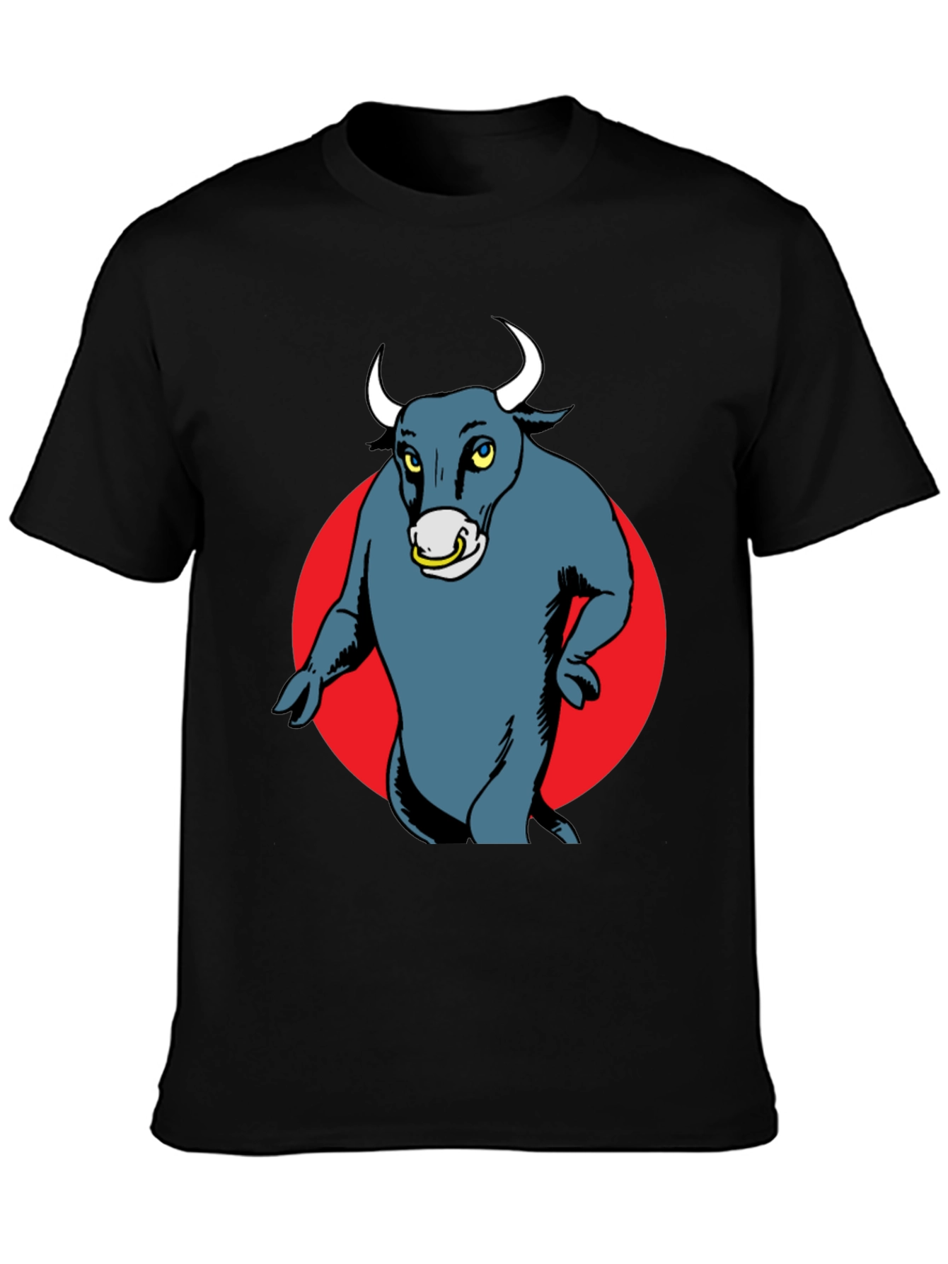 Bull Graphic Tee - Mens Black Cotton T-Shirt
