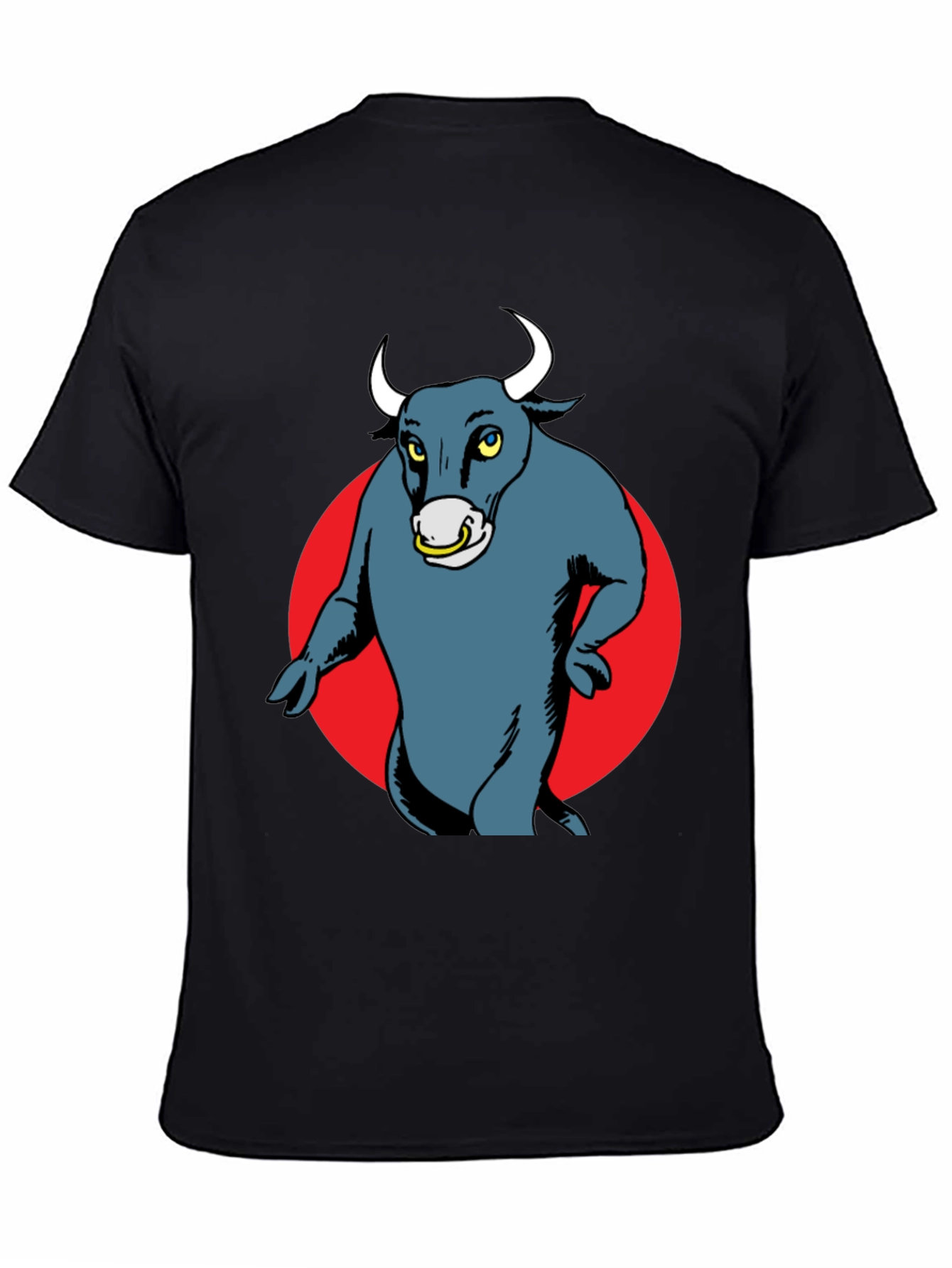 Bull Graphic Tee - Mens Black Cotton T-Shirt