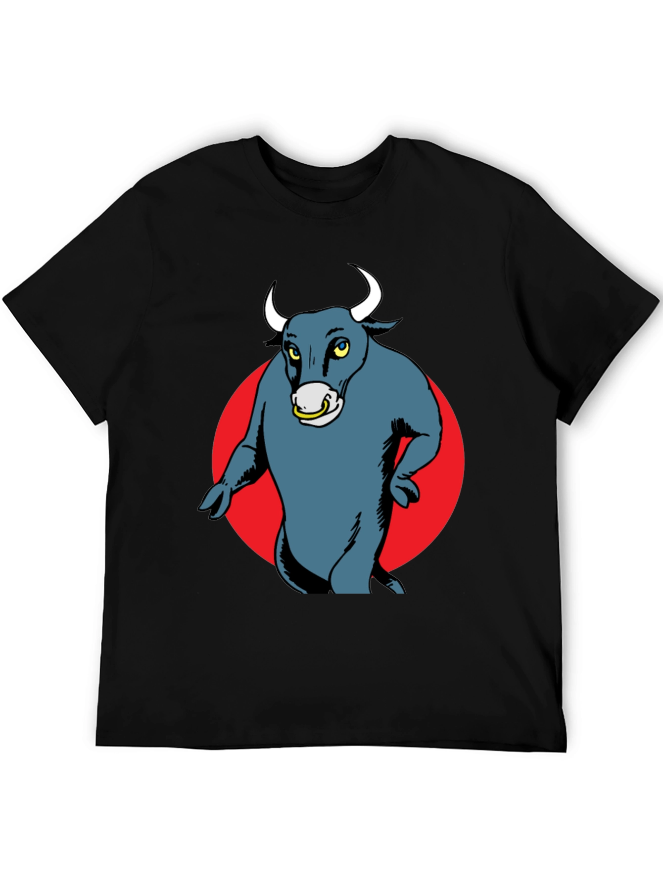 Bull Graphic Tee - Mens Black Cotton T-Shirt
