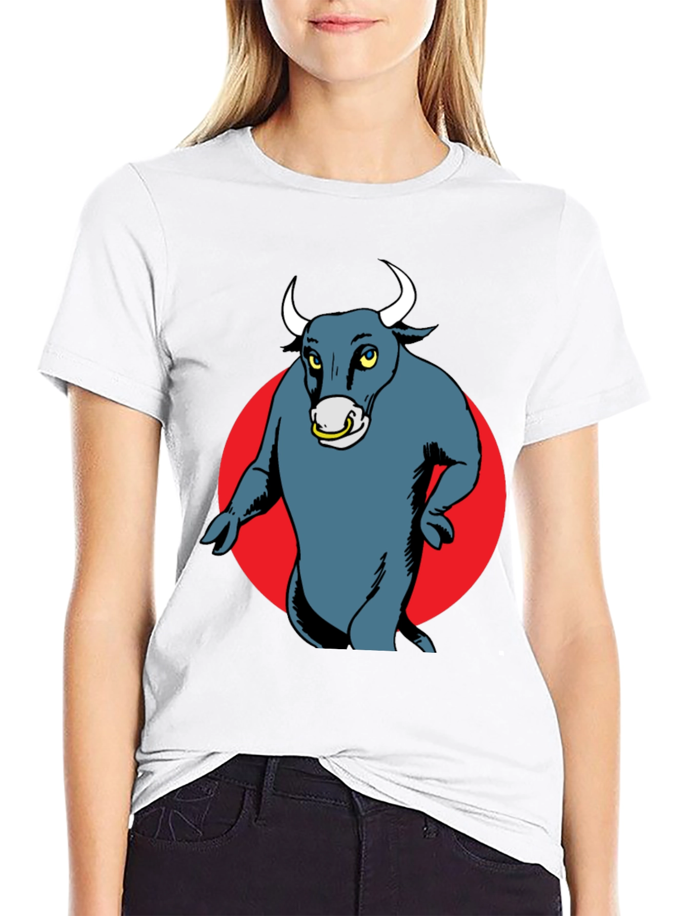 Bull Graphic Tee - Mens Black Cotton T-Shirt