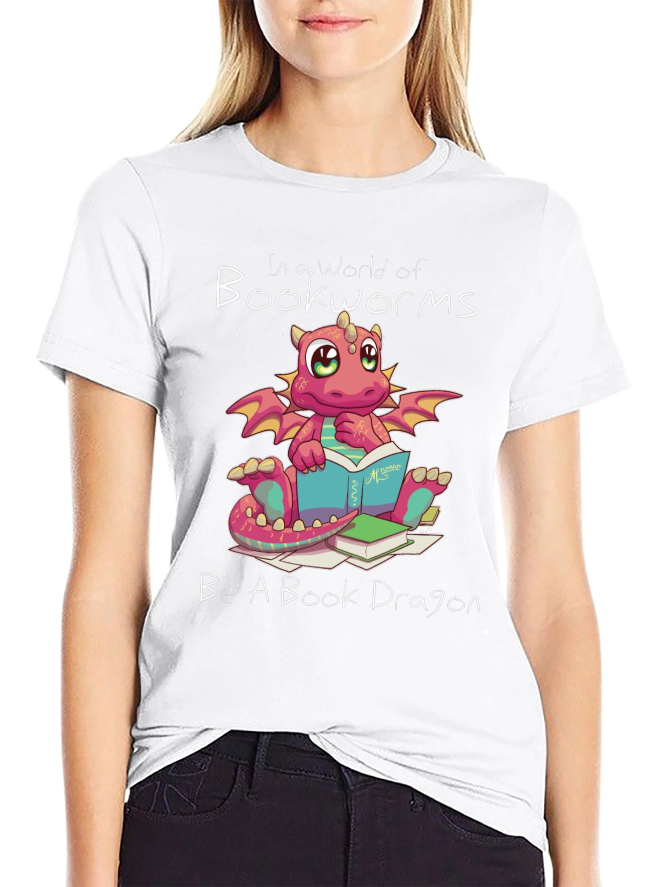 Book Dragon Graphic Tee - Reading Lovers T-Shirt