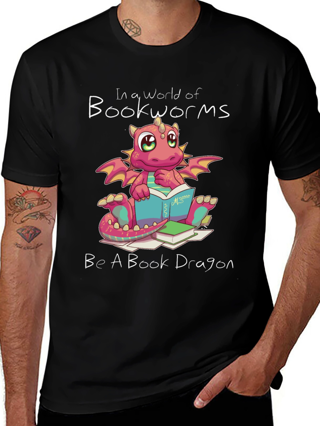 Book Dragon Graphic Tee - Reading Lovers T-Shirt