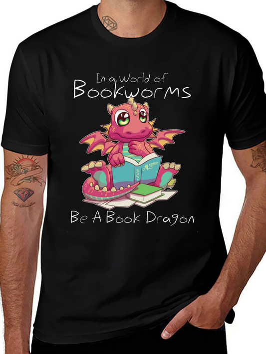 Book Dragon Graphic Tee - Reading Lovers T-Shirt
