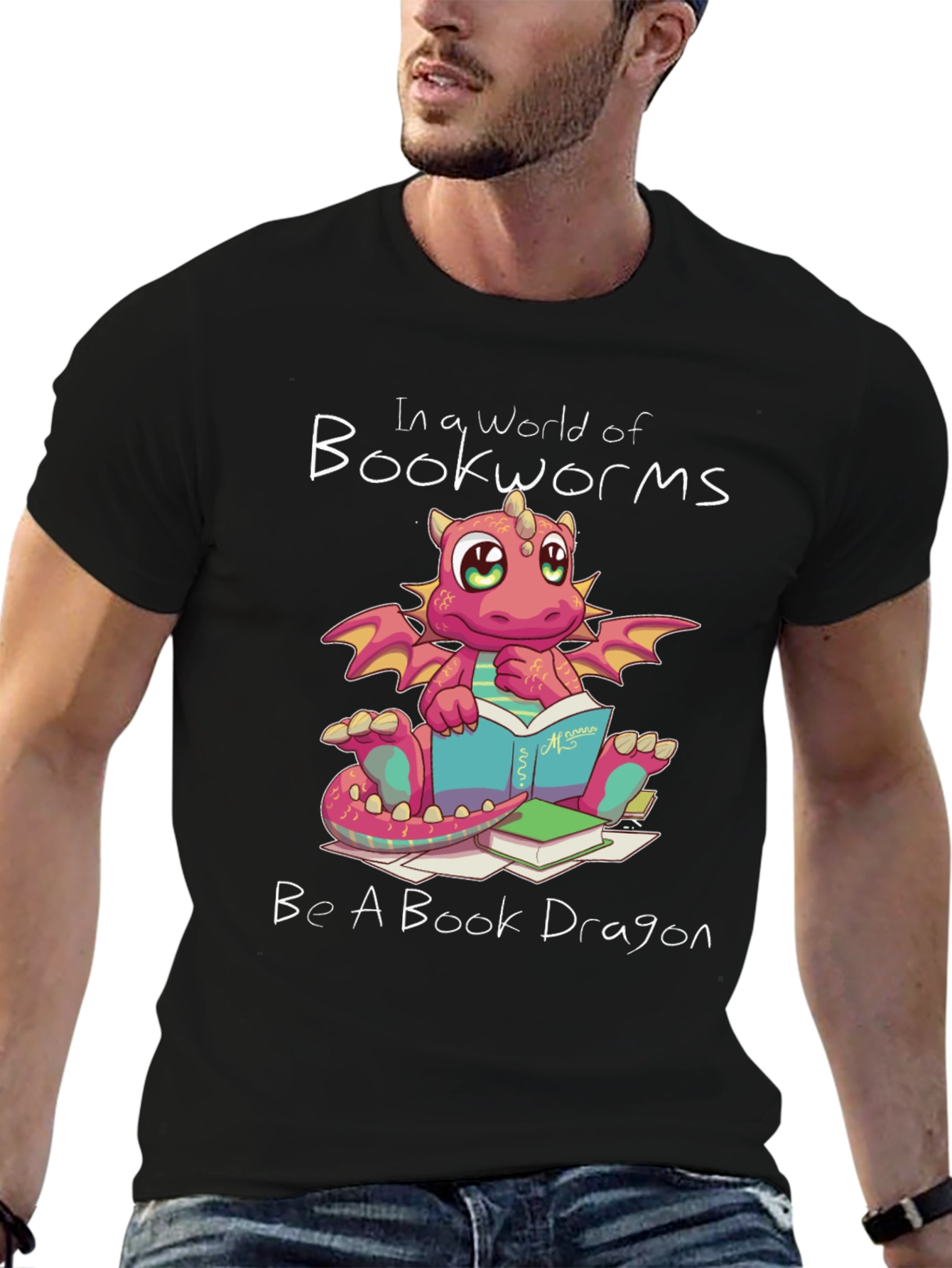 Book Dragon Graphic Tee - Reading Lovers T-Shirt