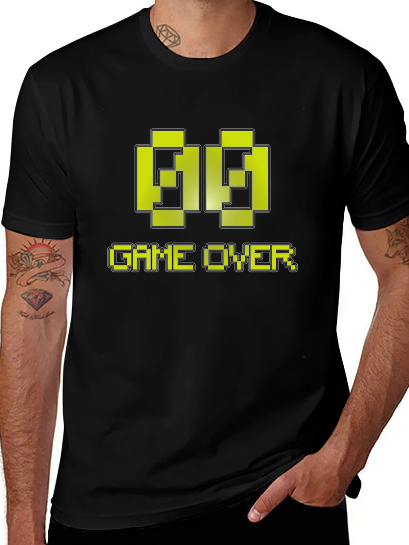 Game Over Pixel Art T-Shirt - Black