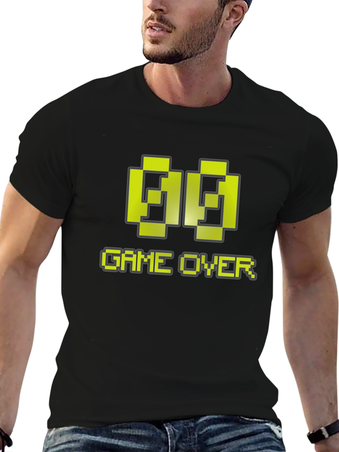 Game Over Pixel Art T-Shirt - Black