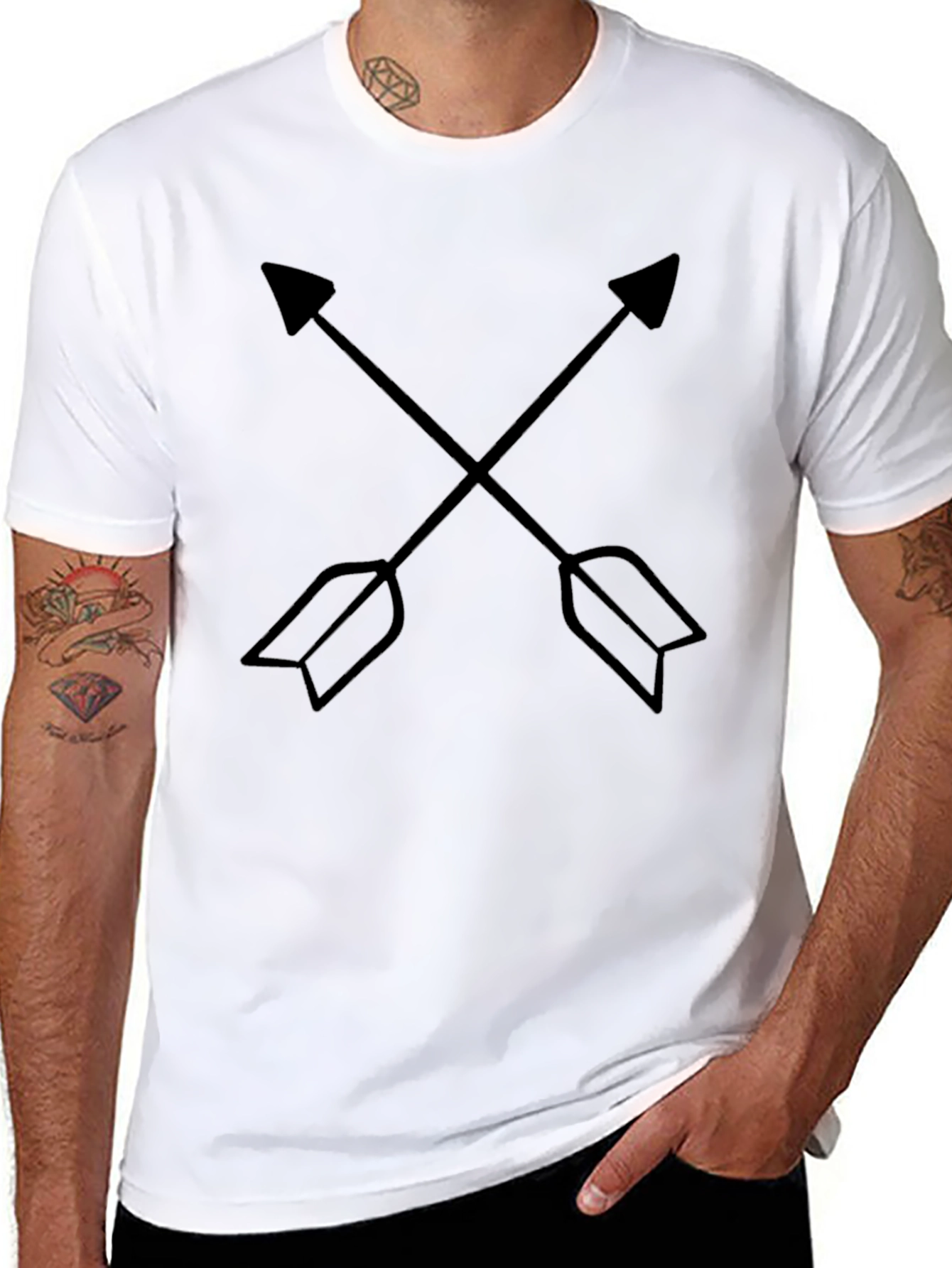 Crossed Arrows Graphic Tee - Black Casual Shirt