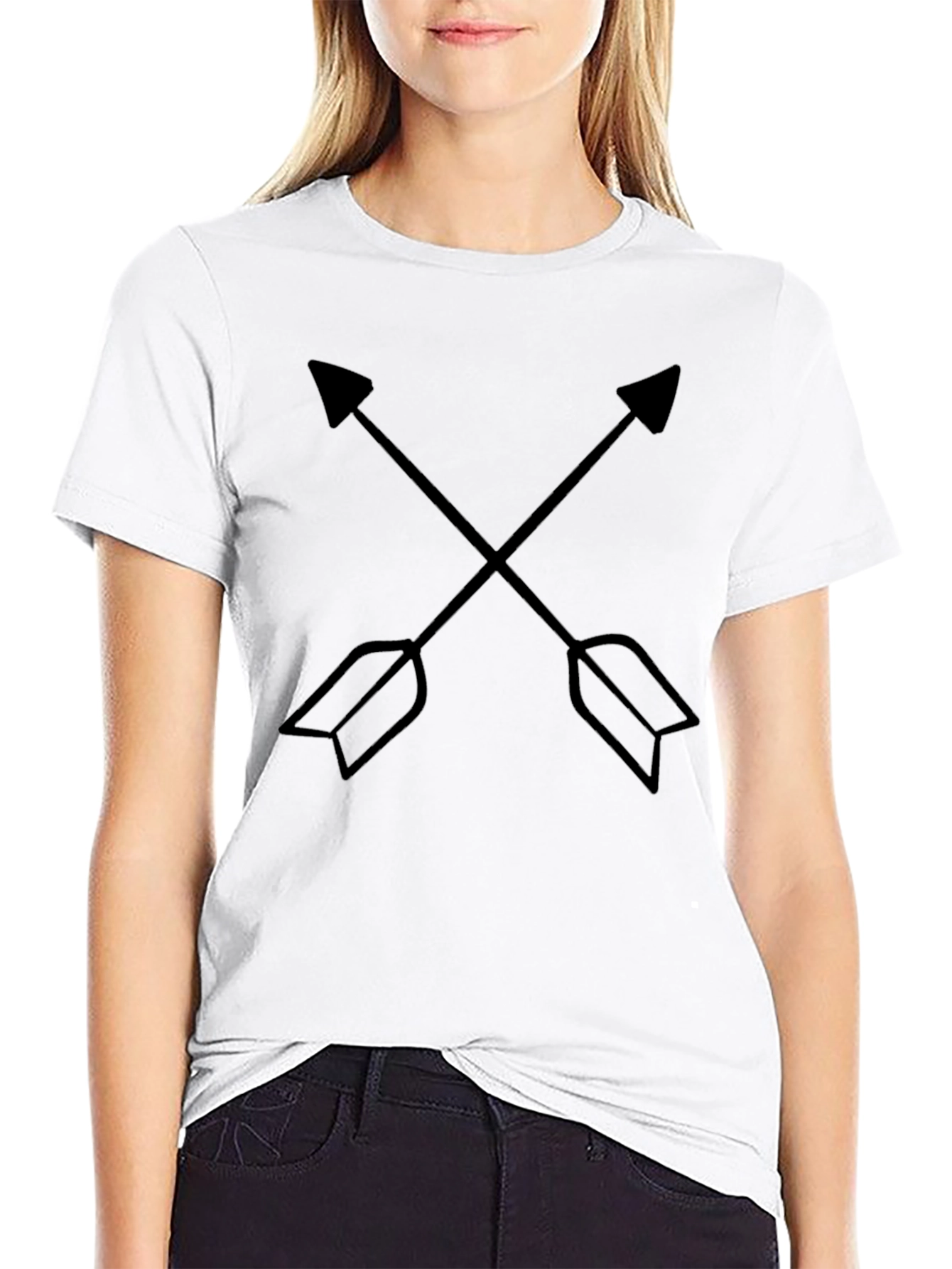 Crossed Arrows Graphic Tee - Black Casual Shirt