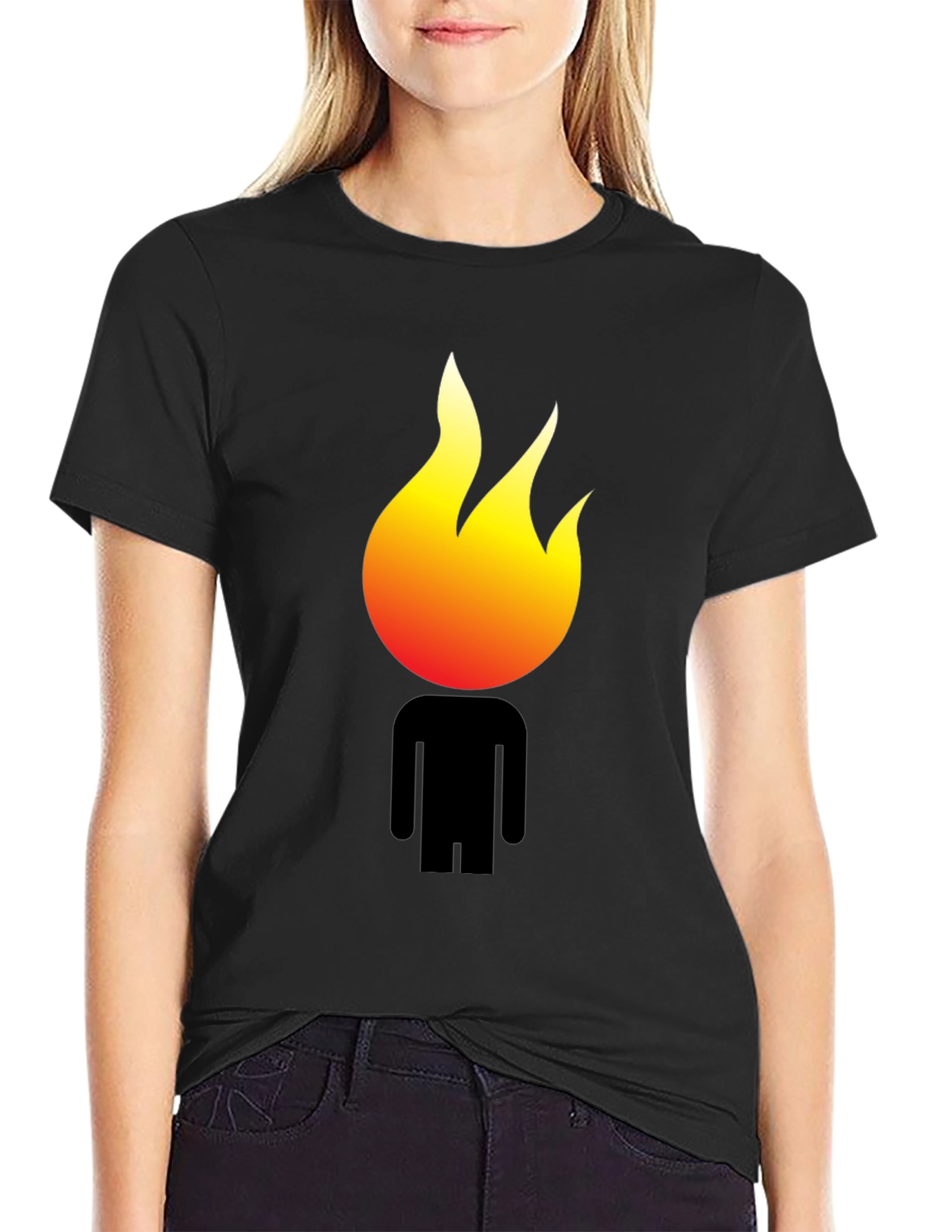 Flame Head Graphic Black T-Shirt