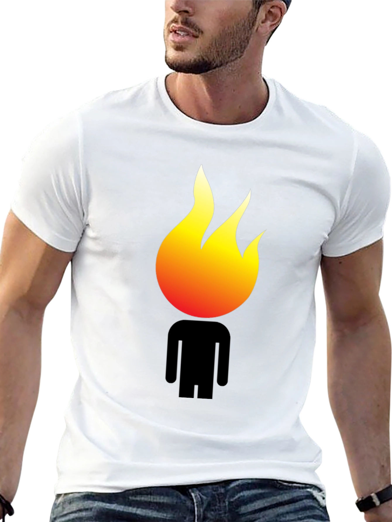 Flame Head Graphic Black T-Shirt
