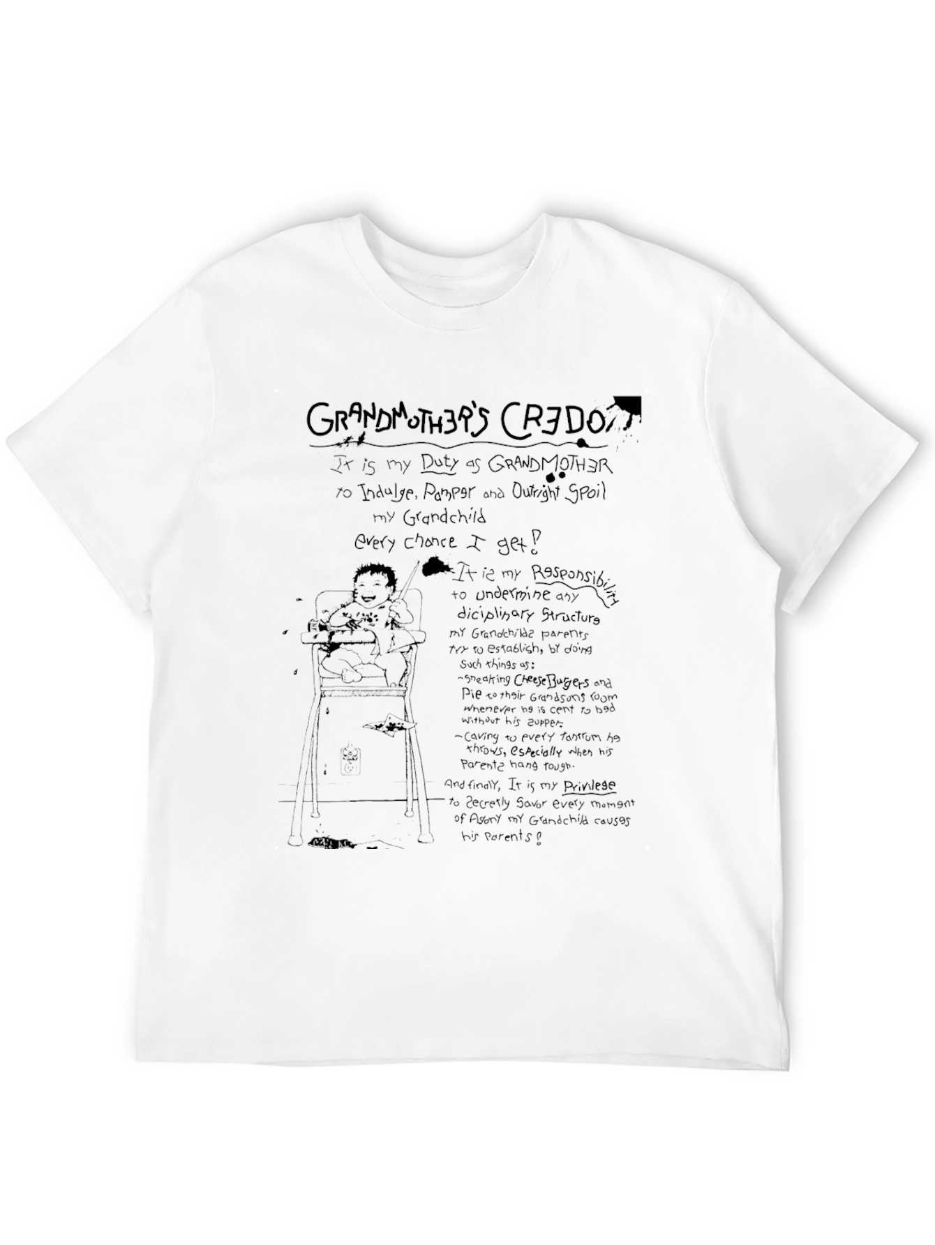 Grandmothers Credo T-Shirt Funny Grandparent Tee