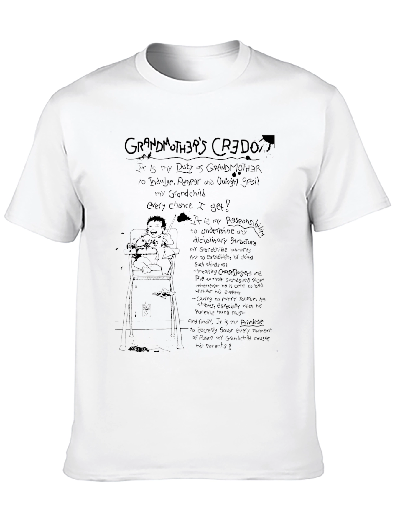 Grandmothers Credo T-Shirt Funny Grandparent Tee