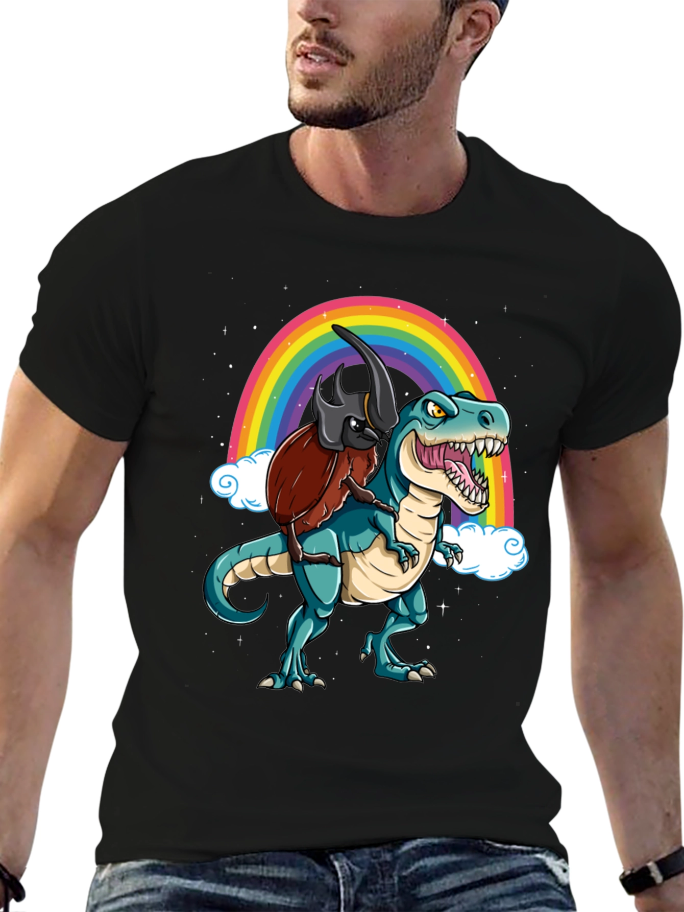 Dino & Beetle Rainbow T-Shirt