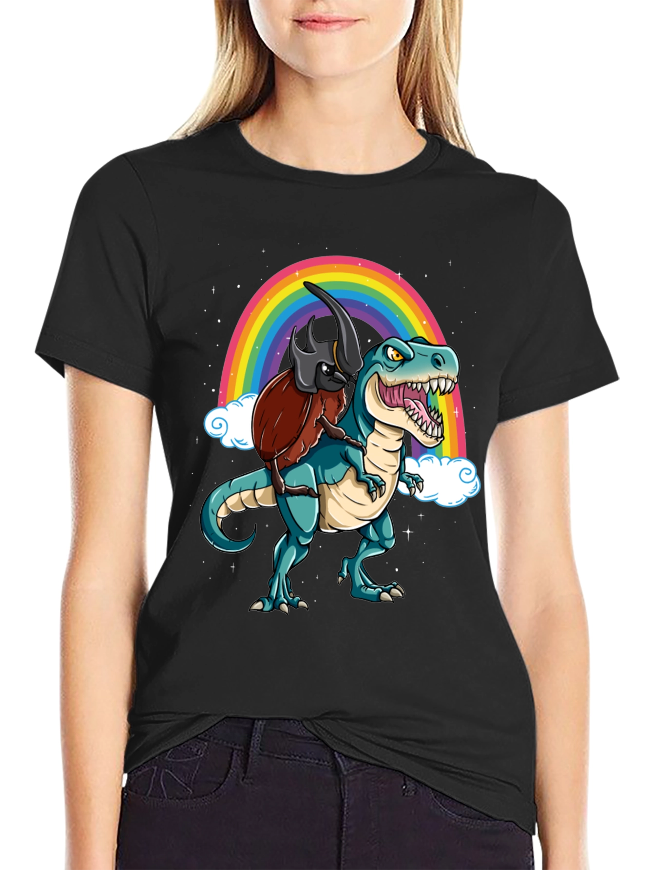 Dino & Beetle Rainbow T-Shirt