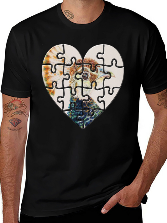 Heart Ostrich Puzzle Tee
