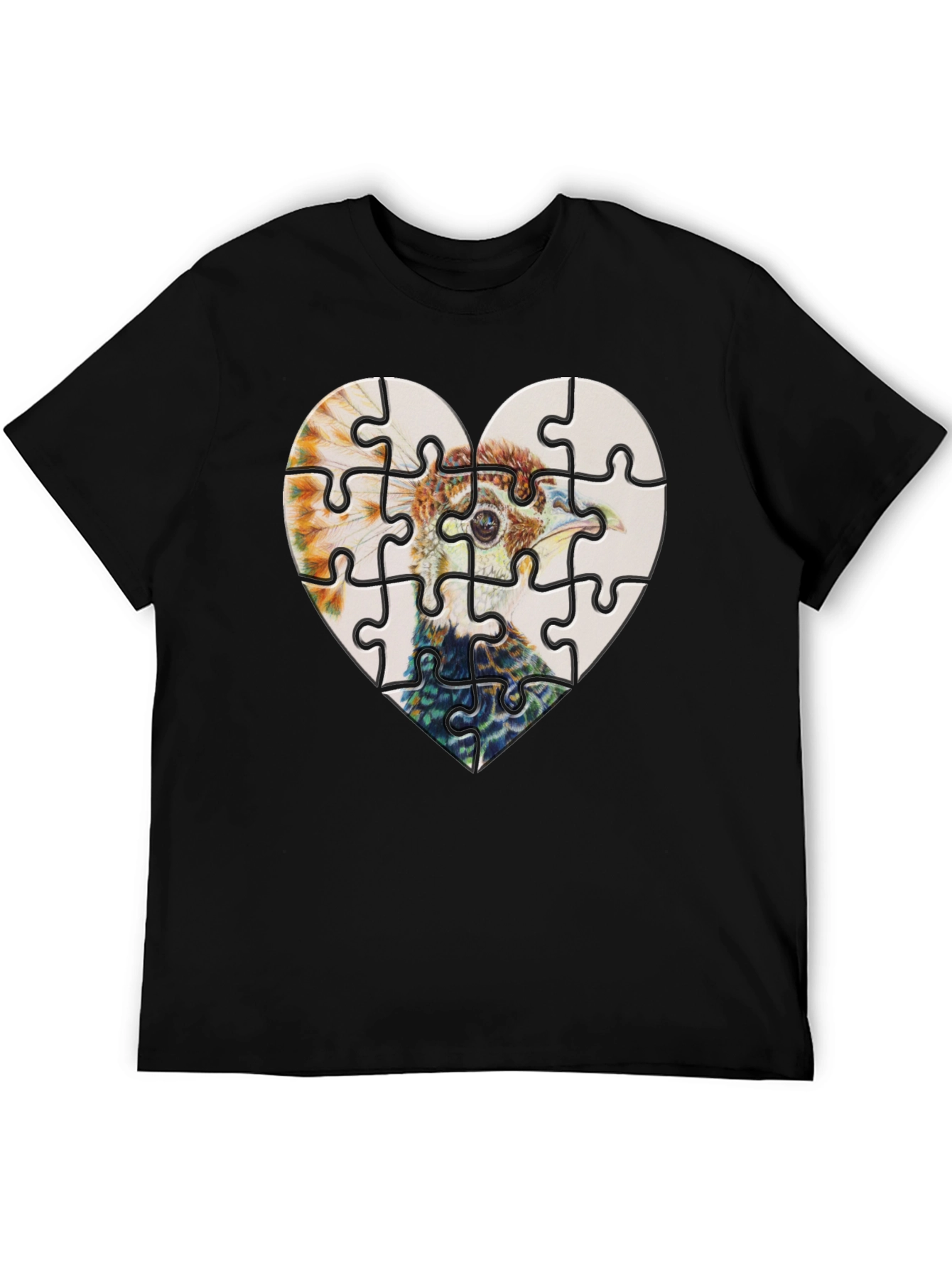 Heart Ostrich Puzzle Tee