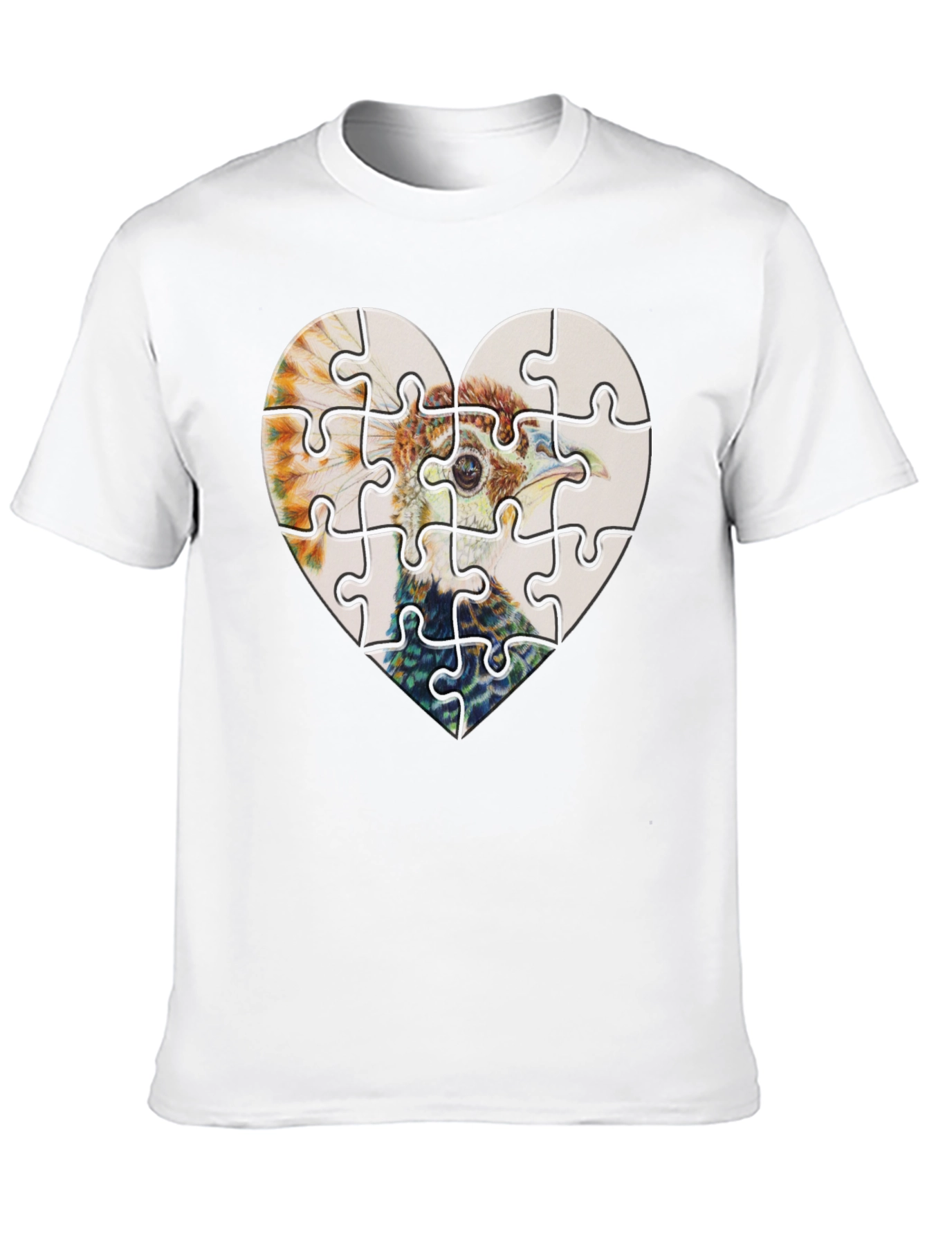 Heart Ostrich Puzzle Tee