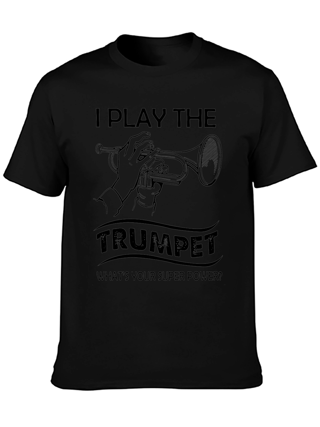 I Play Trumpet Mens Black Graphic Tee