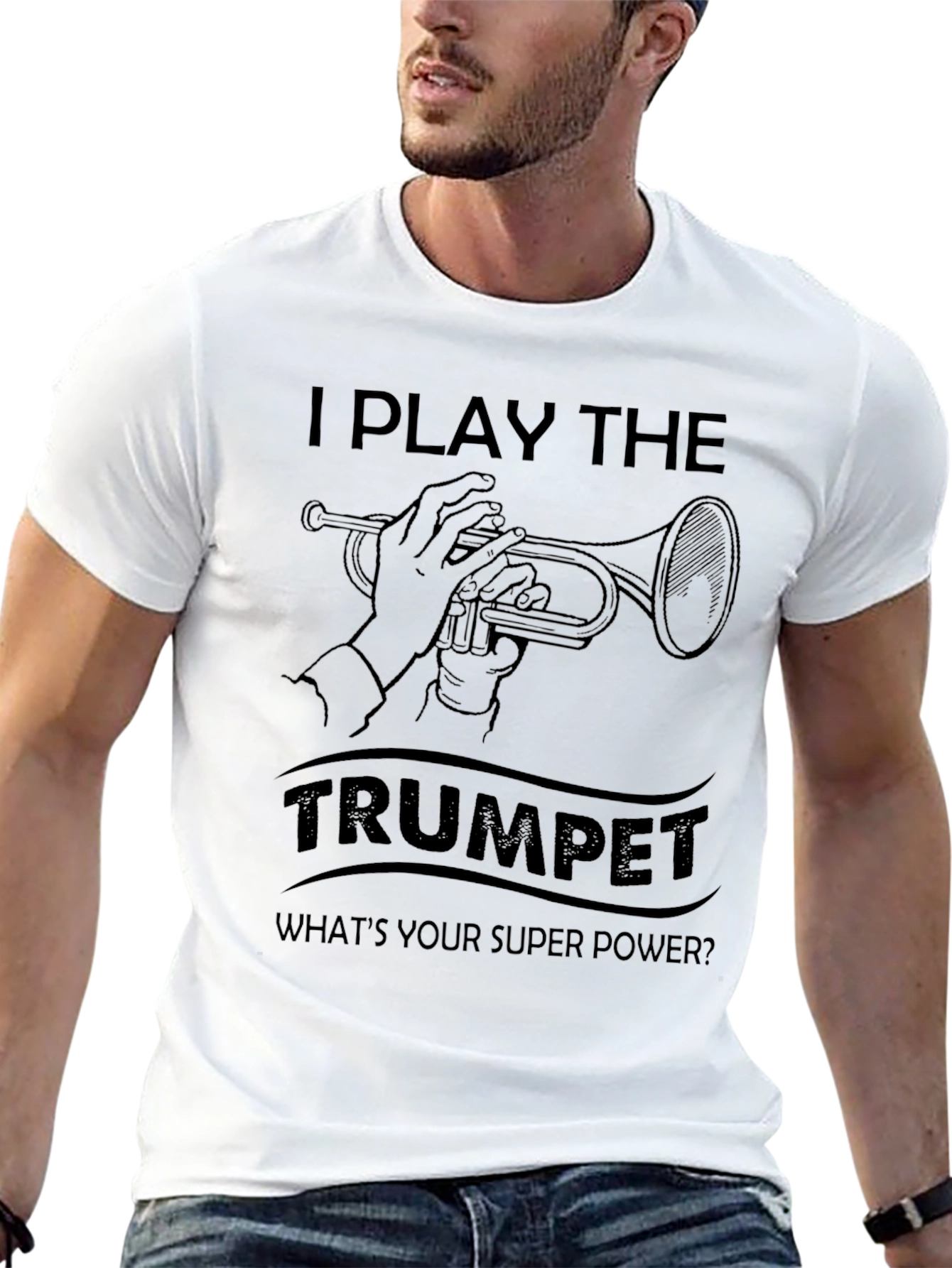 I Play Trumpet Mens Black Graphic Tee