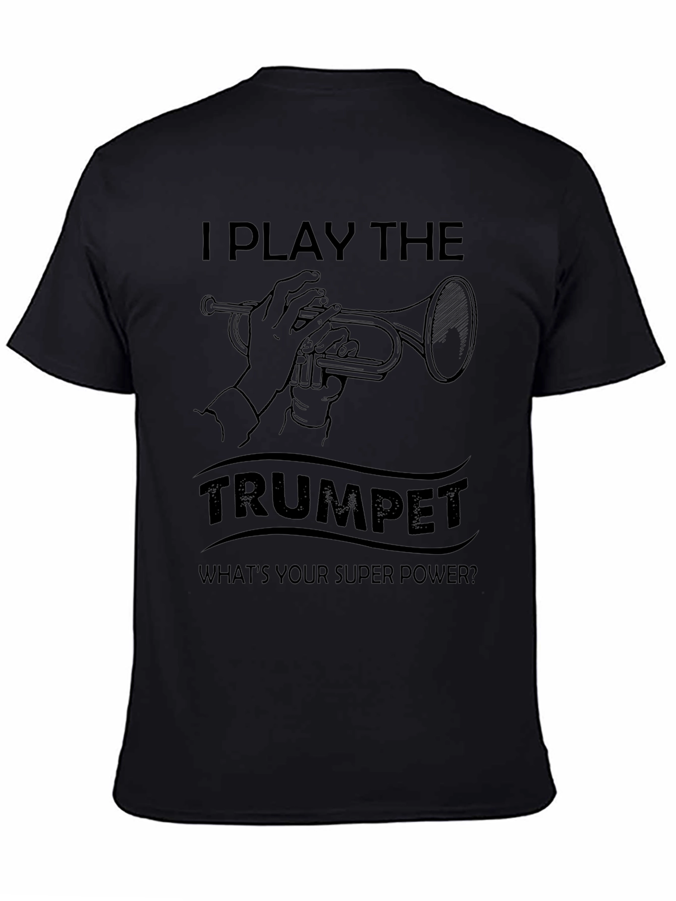 I Play Trumpet Mens Black Graphic Tee
