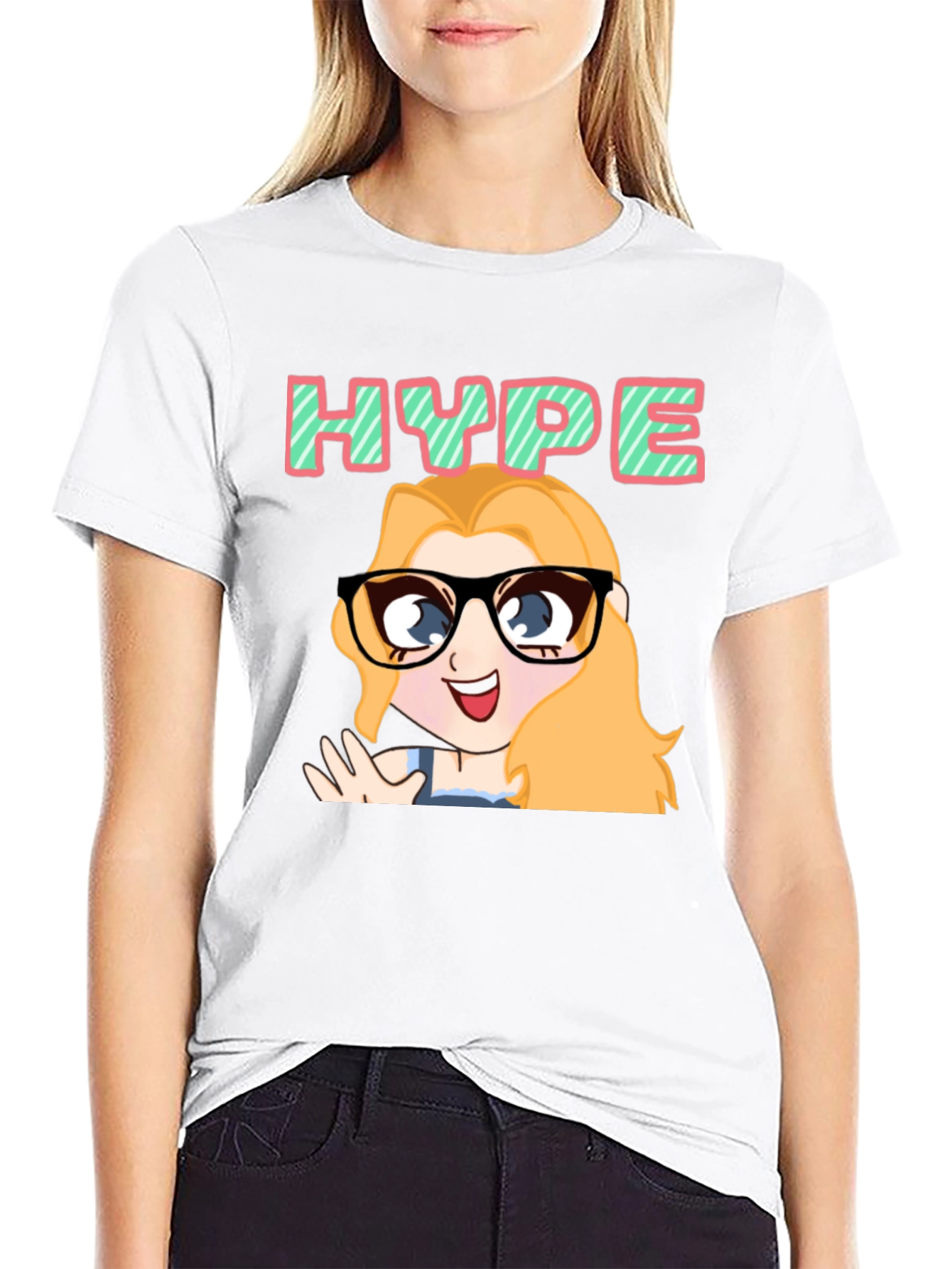 Hype Cartoon Graphic Black T-Shirt