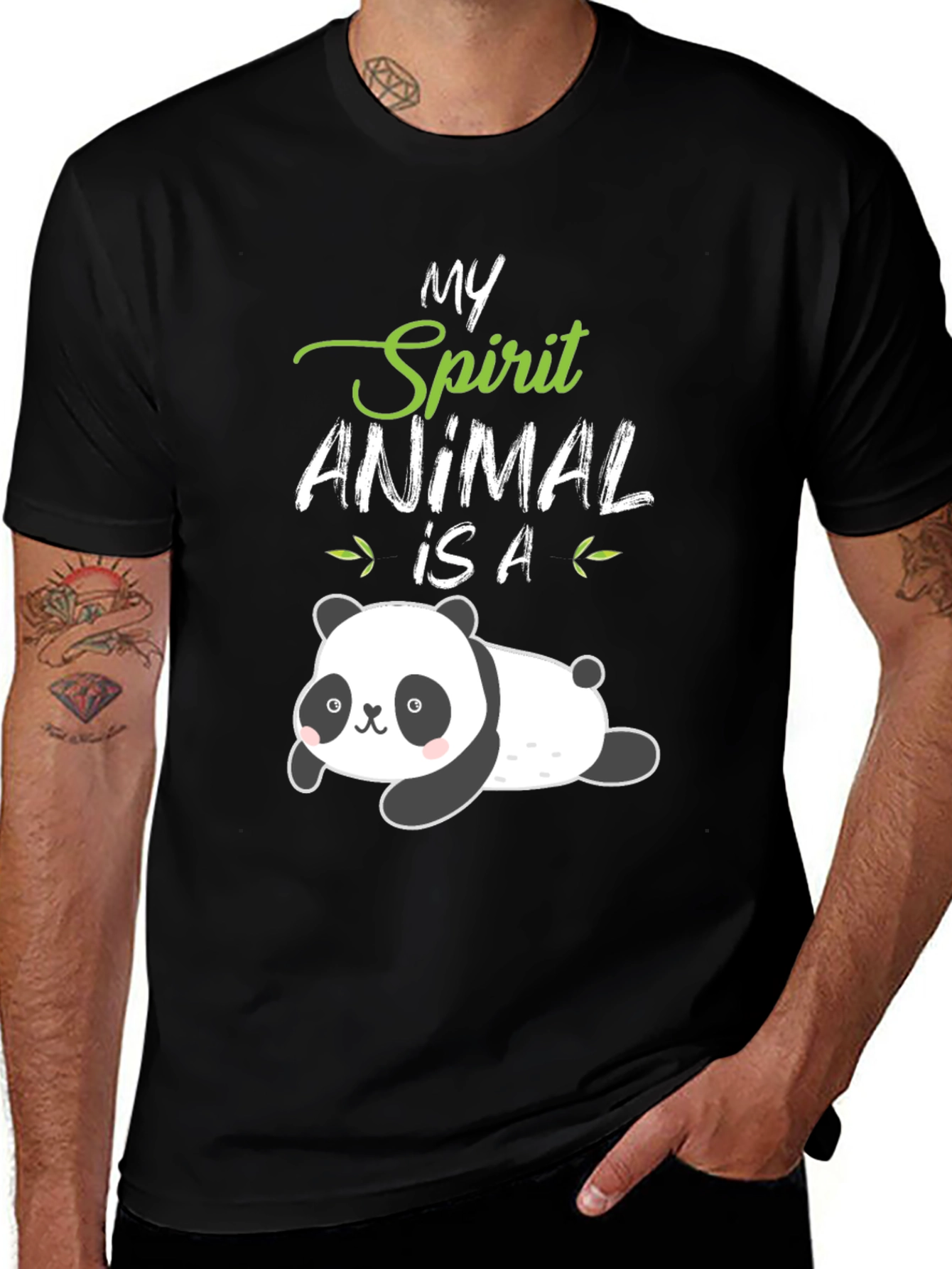 My Spirit Animal Panda Black T-Shirt