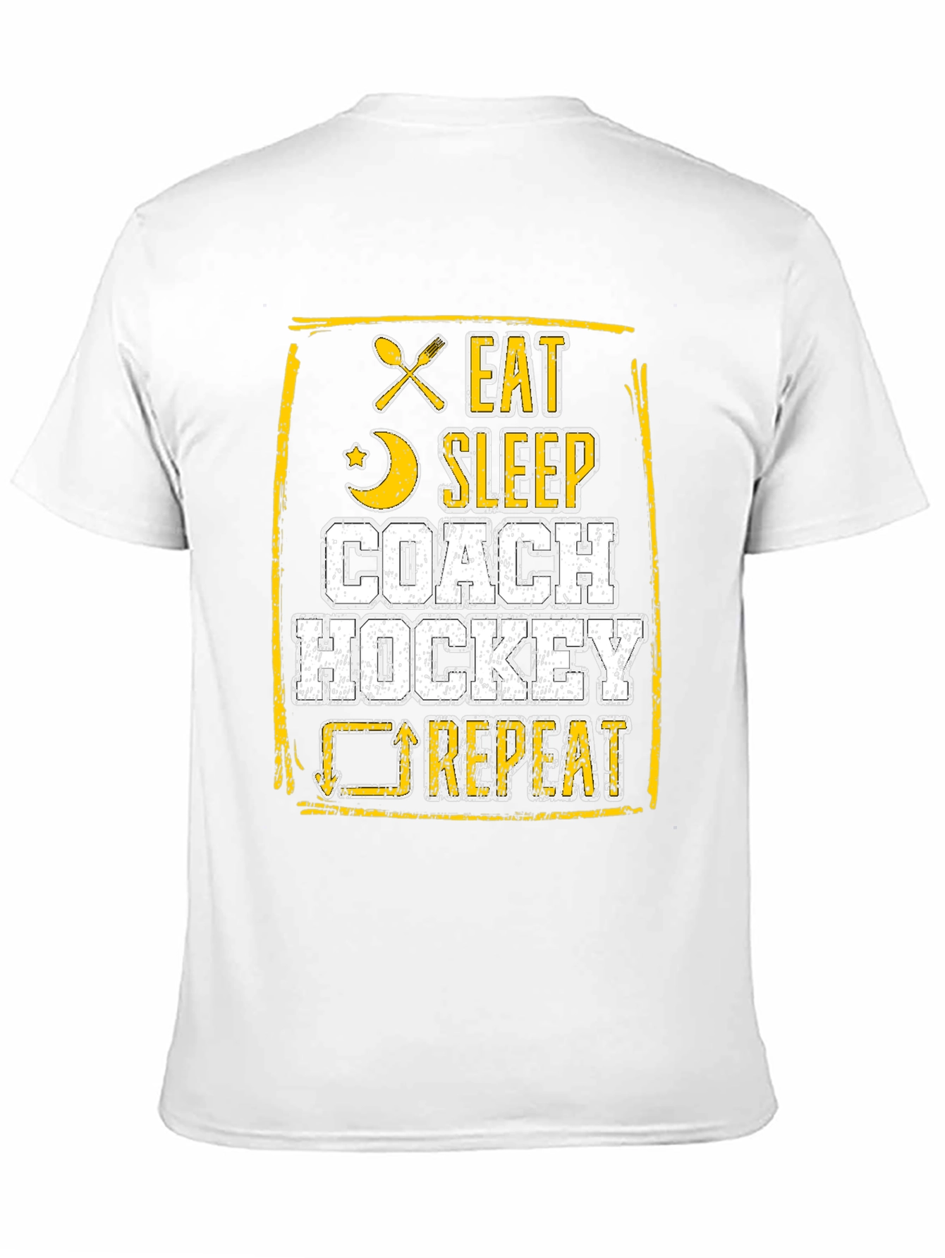Eat Sleep Coach Hockey Repeat Graphic Tee