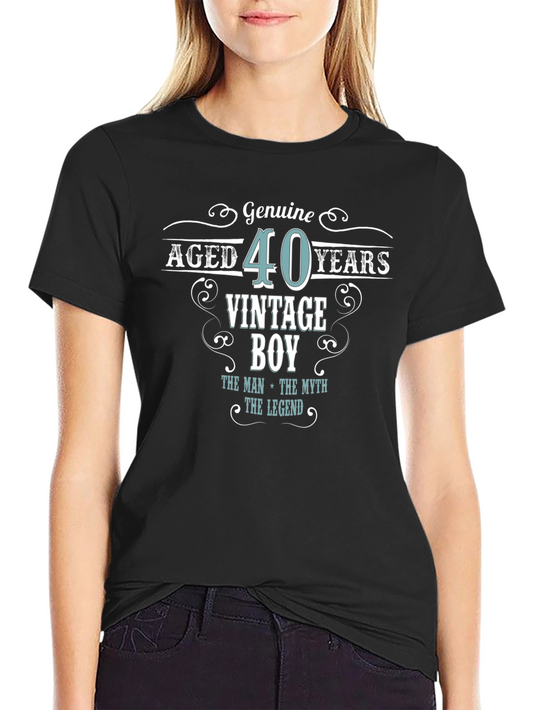 Genuine Aged 40 Years Vintage Boy Graphic T-Shirt