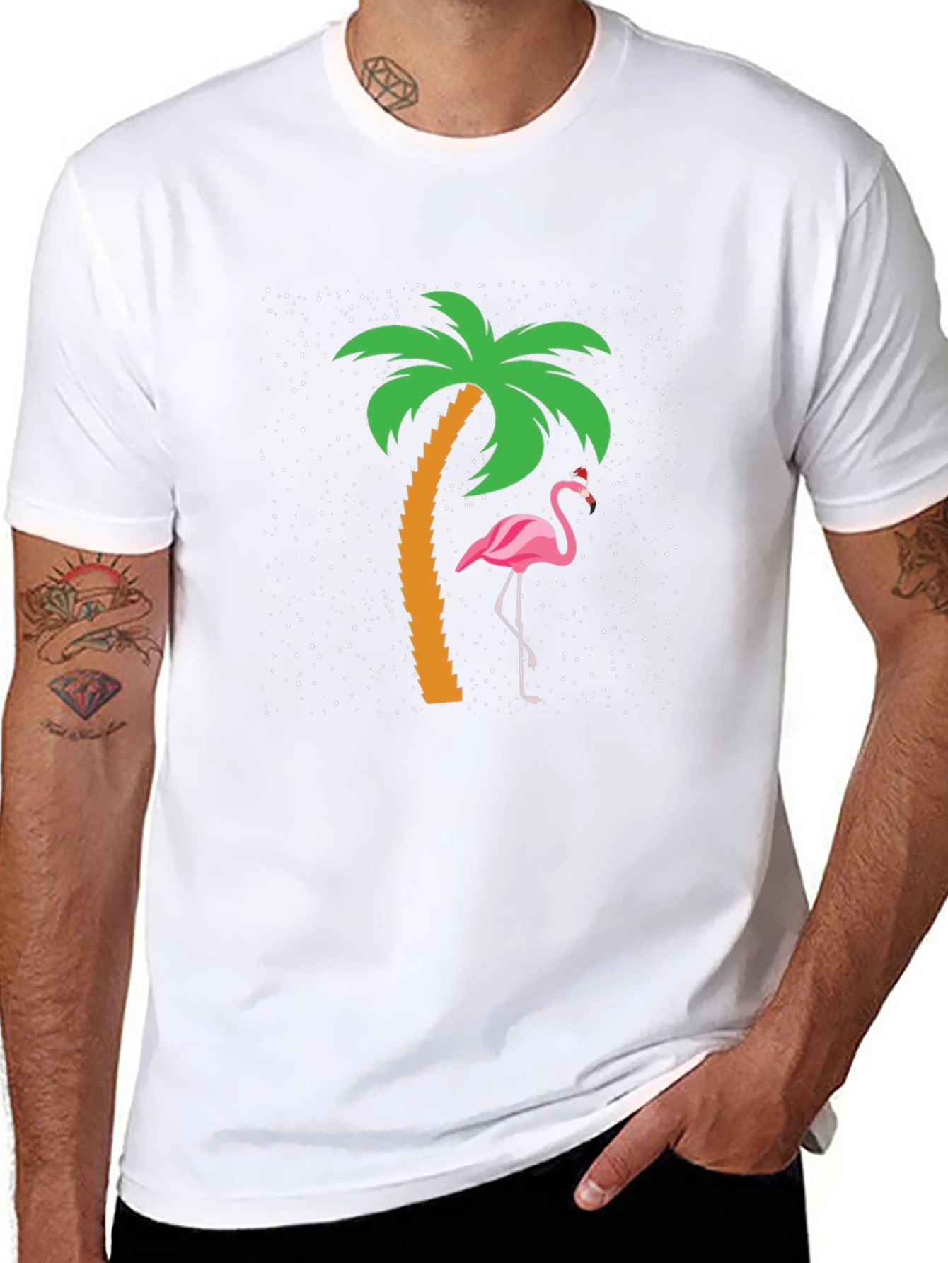 Tropical Flamingo Christmas Graphic Tee