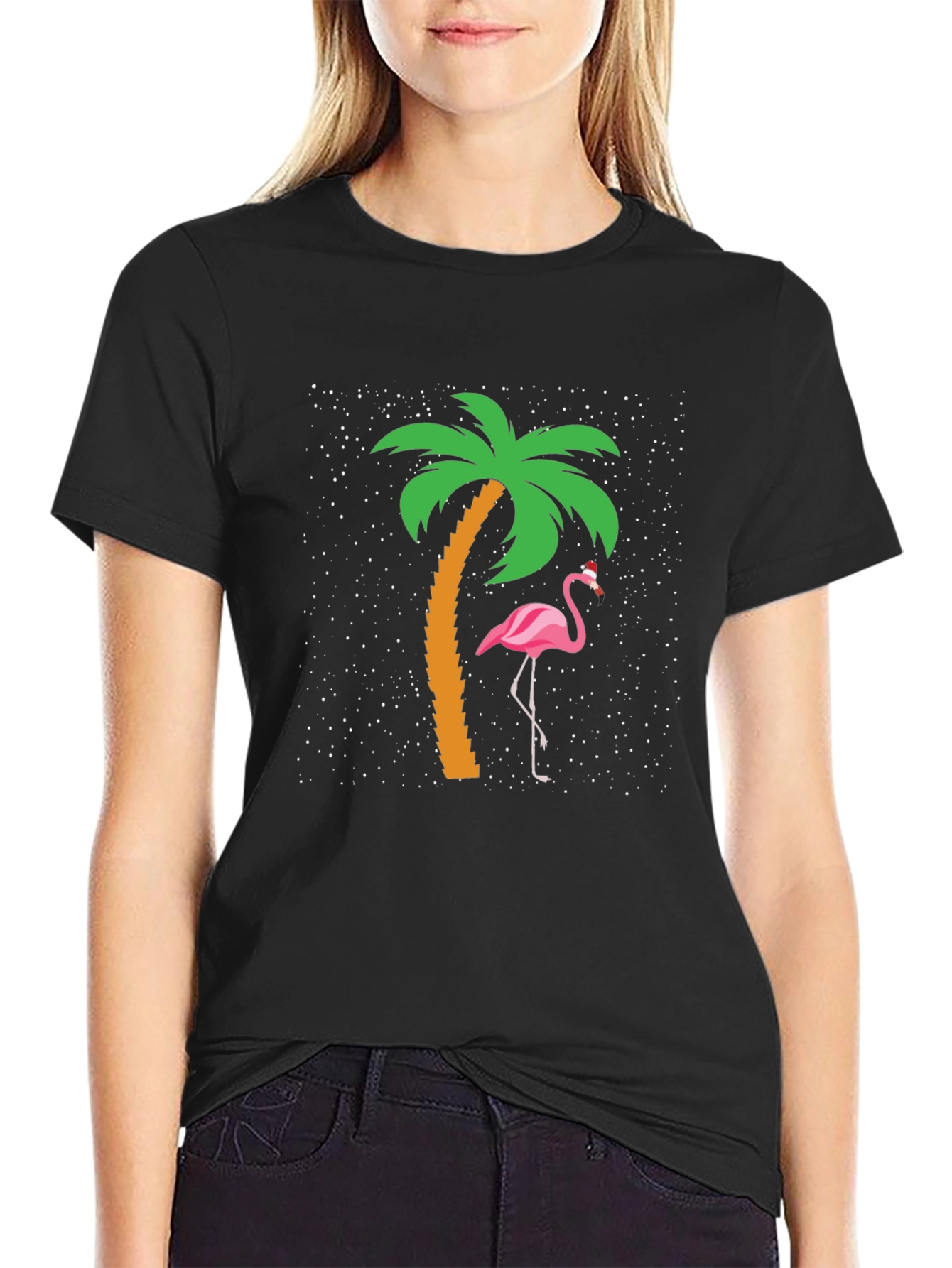 Tropical Flamingo Christmas Graphic Tee