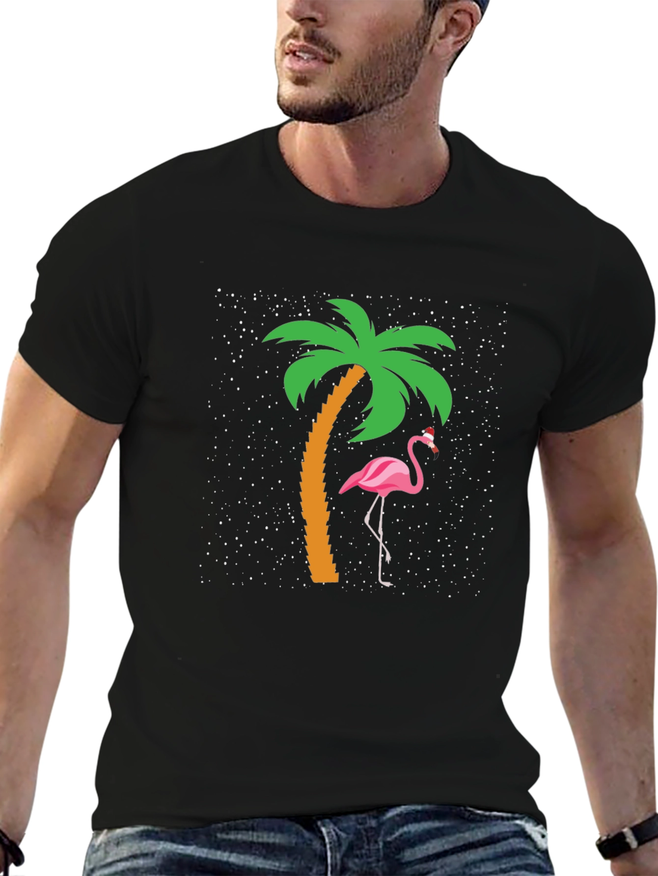 Tropical Flamingo Christmas Graphic Tee