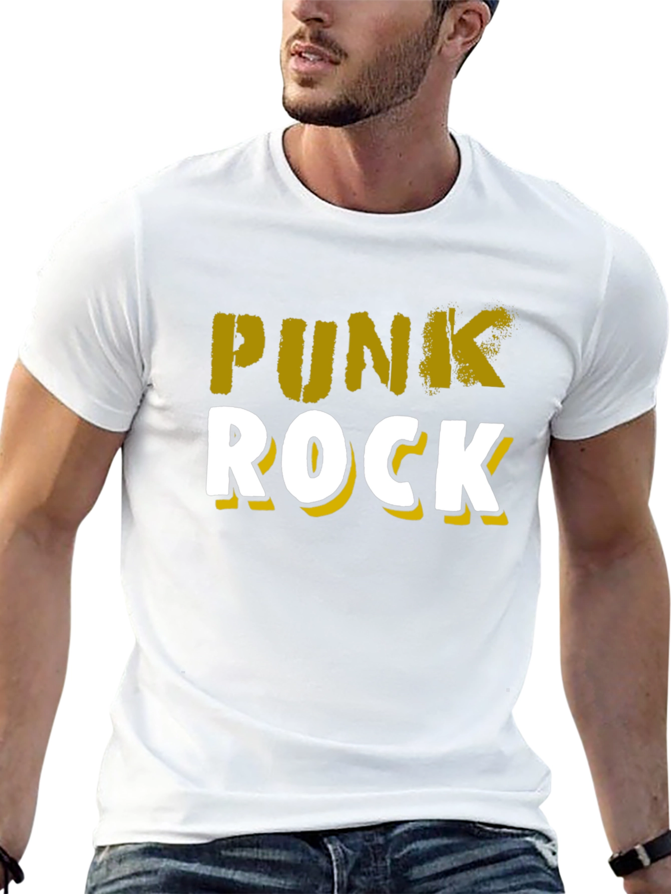 Punk Rock Graphic Tee - Black Cotton T-Shirt