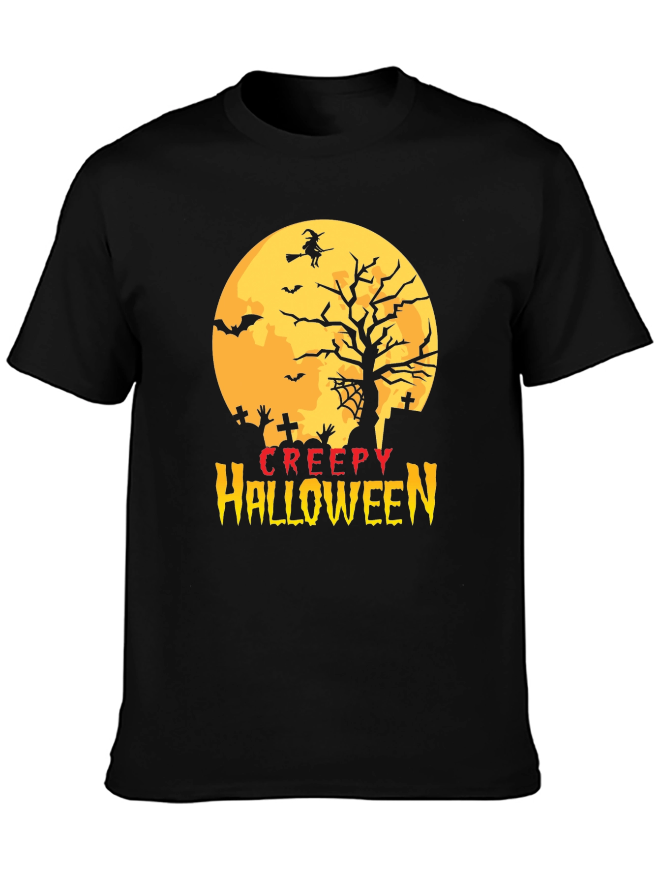 Creepy Halloween T-Shirt - Spooky Witch Design