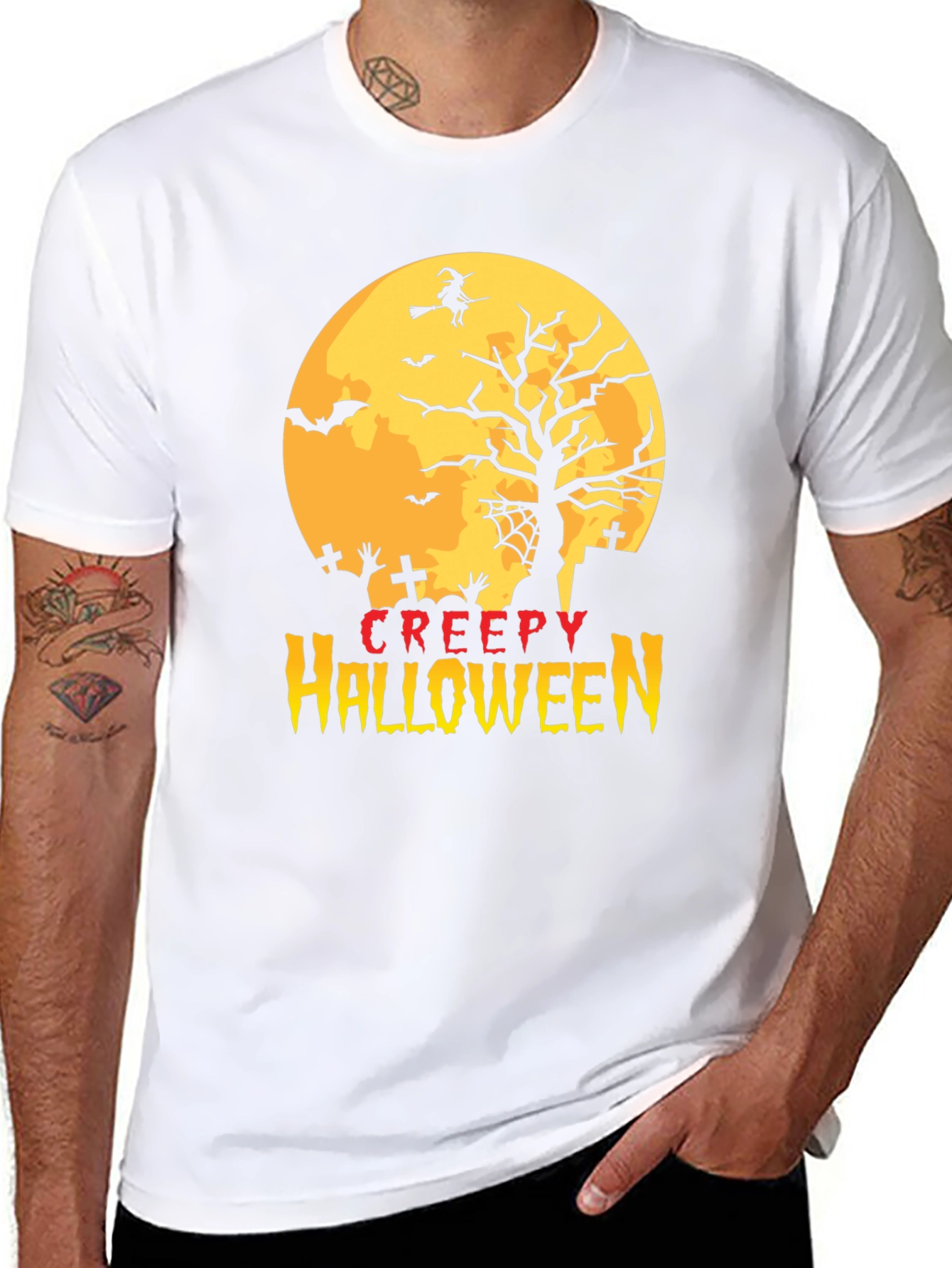 Creepy Halloween T-Shirt - Spooky Witch Design
