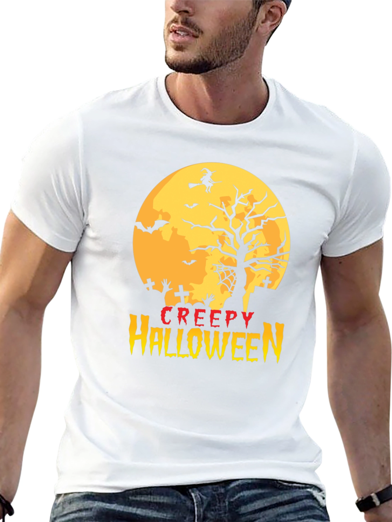 Creepy Halloween T-Shirt - Spooky Witch Design