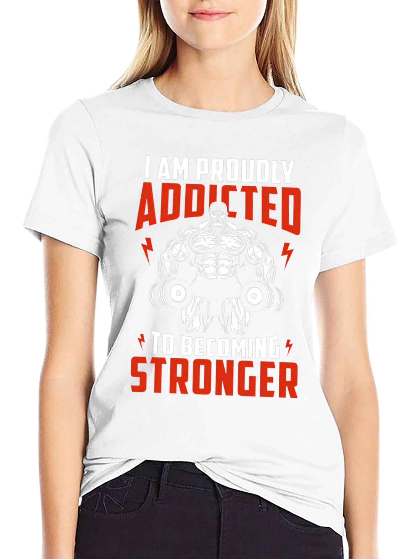 Addicted to Stronger Mens Black T-Shirt Gym Fitness