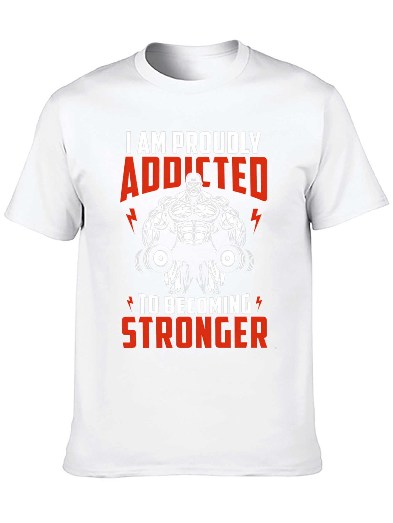 Addicted to Stronger Mens Black T-Shirt Gym Fitness