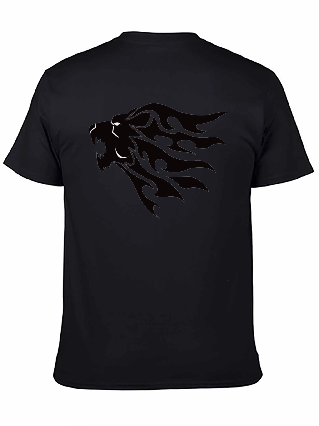 Mens Black Lion Graphic Tee - Stylish & Bold