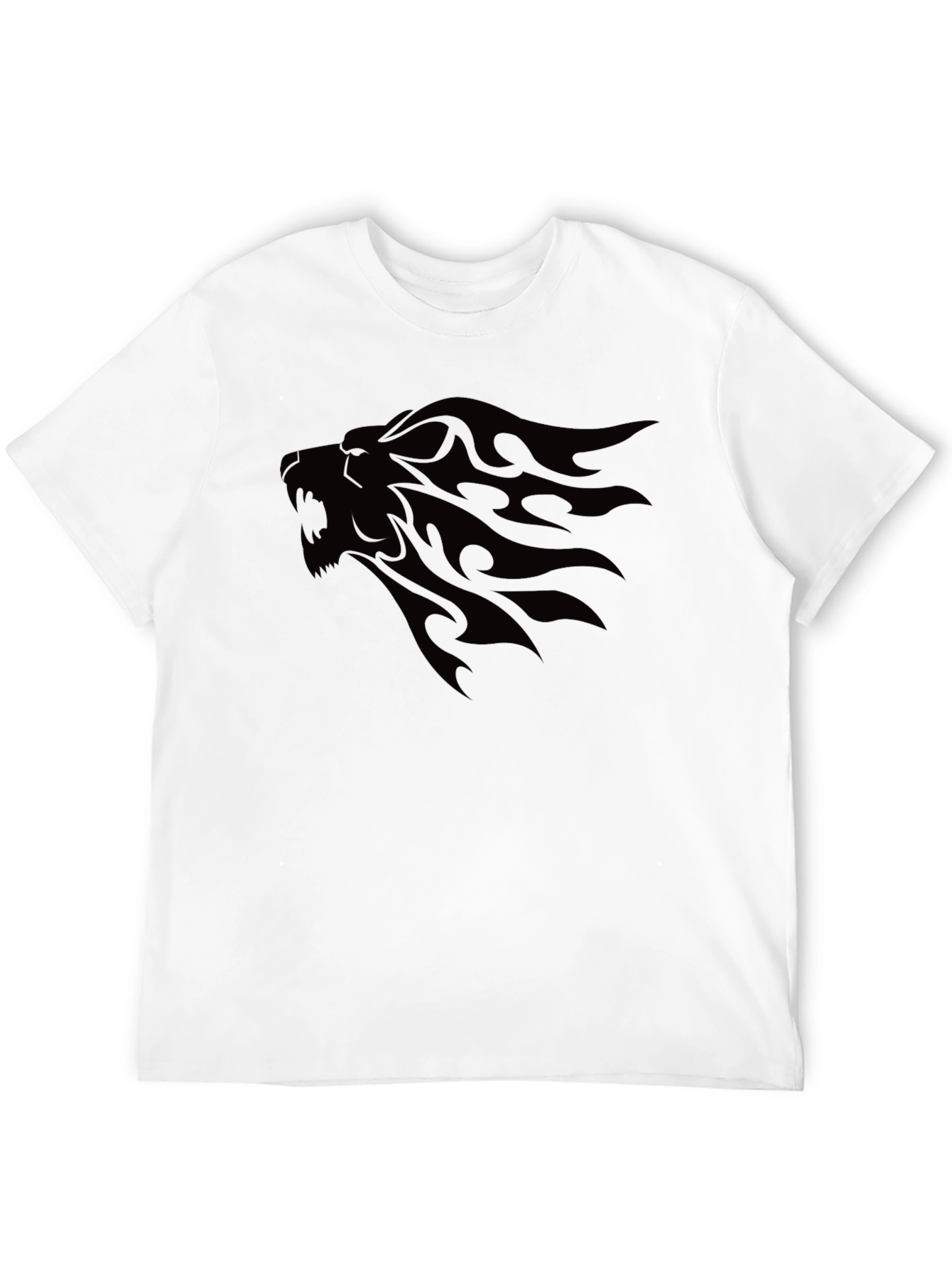 Mens Black Lion Graphic Tee - Stylish & Bold