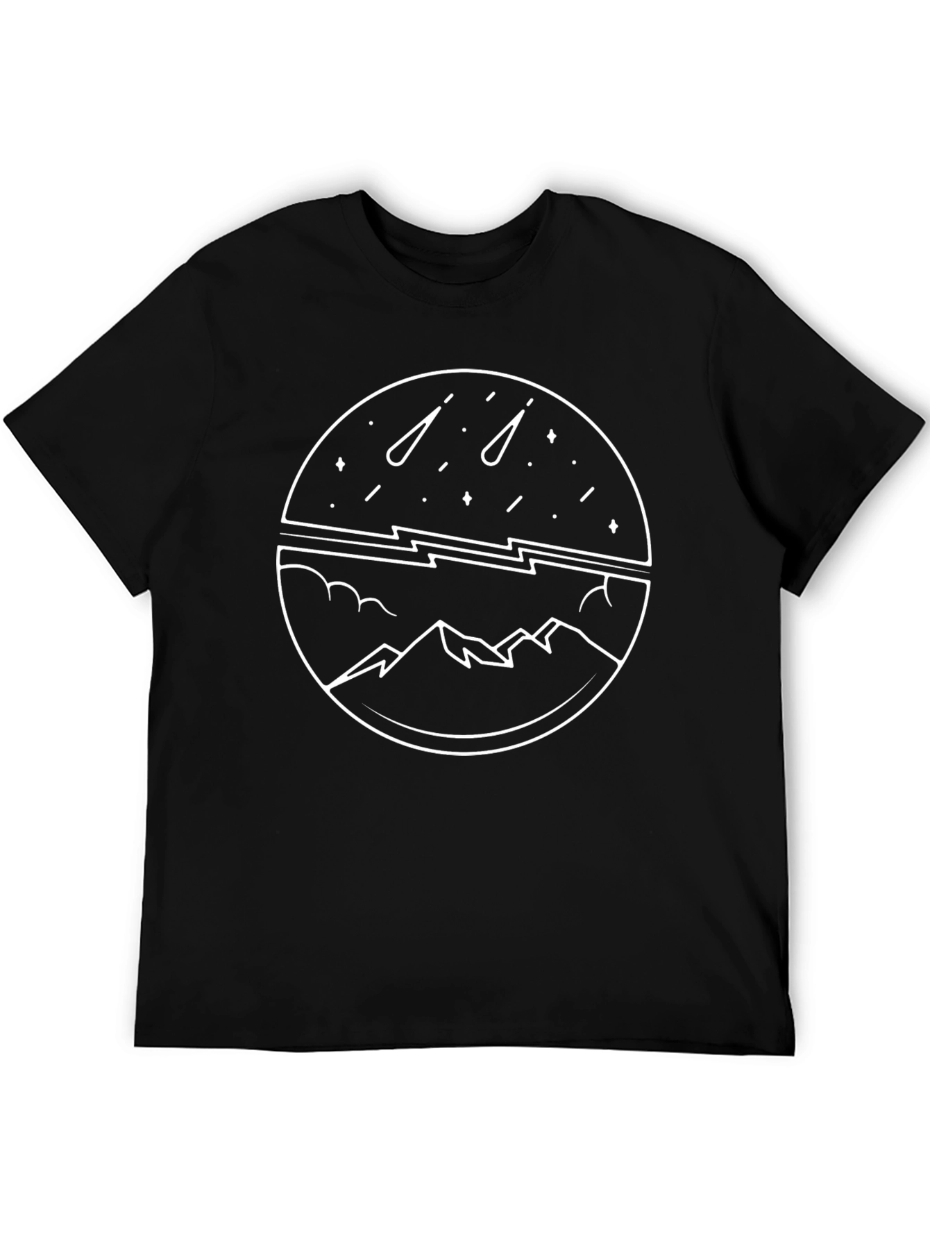 Mountainscape Graphic Tee - Celestial Design