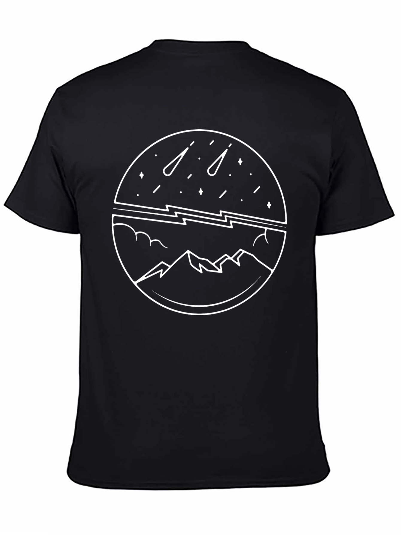 Mountainscape Graphic Tee - Celestial Design