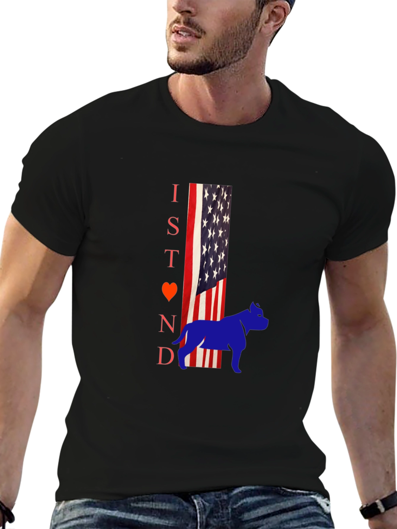 I Stand for Pitbulls Mens Graphic T-Shirt