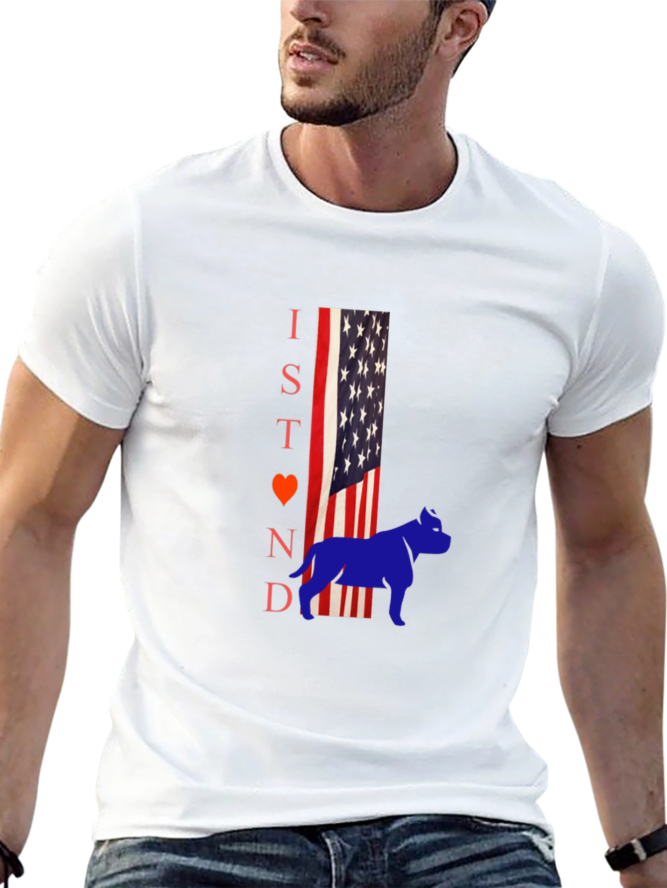 I Stand for Pitbulls Mens Graphic T-Shirt
